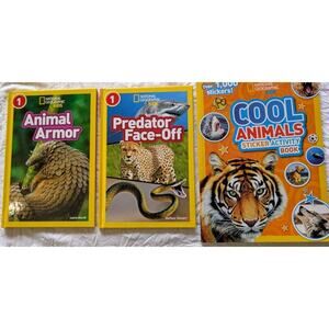 National Geographic Predator Face Off + Animal Armor + Sticker Activity Book Set